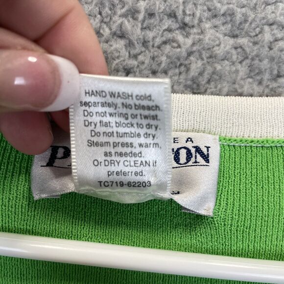 VTG Pendleton Womens Sweater Hong Kong Stretch Knit Sweater Top Green Large - Picture 8 of 11